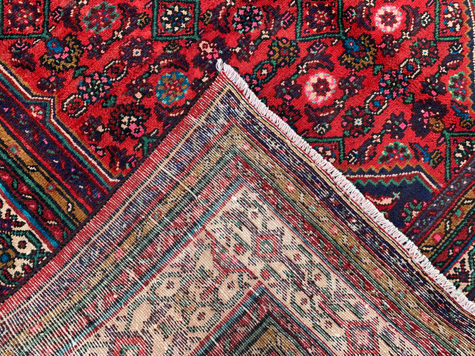 Handmade Persian Wool Area Rug 7x10 - Red Medallion Persian Style Rug - Exact Size 10'2" x 6'10" - KBHM-993