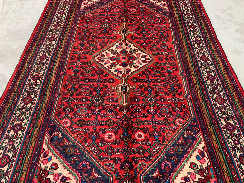 Handmade Persian Wool Area Rug 7x10 - Red Medallion Persian Style Rug - Exact Size 10'2" x 6'10" - KBHM-993