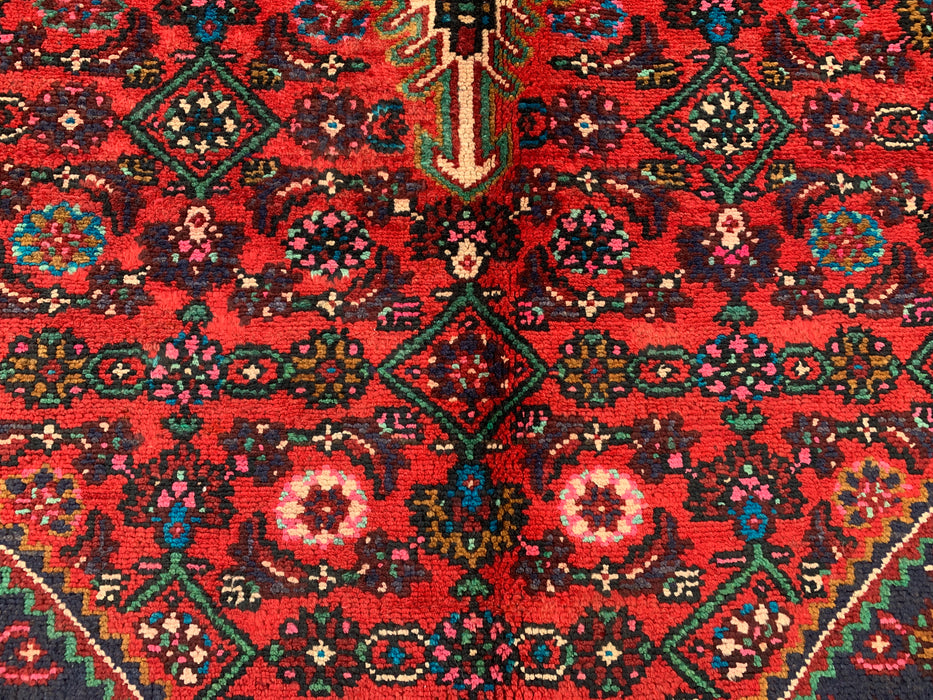 Handmade Persian Wool Area Rug 7x10 - Red Medallion Persian Style Rug - Exact Size 10'2" x 6'10" - KBHM-993