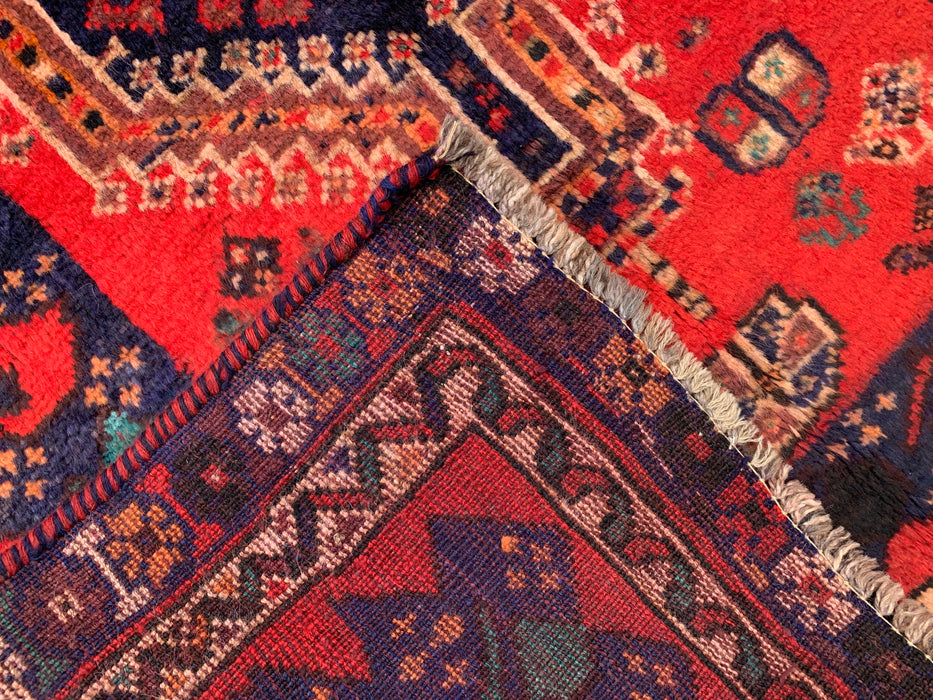 193 x 119 cm Handgeknoopt Perzisch wollen tapijt - Rood tribaal medaillonmotief - KBHM-996