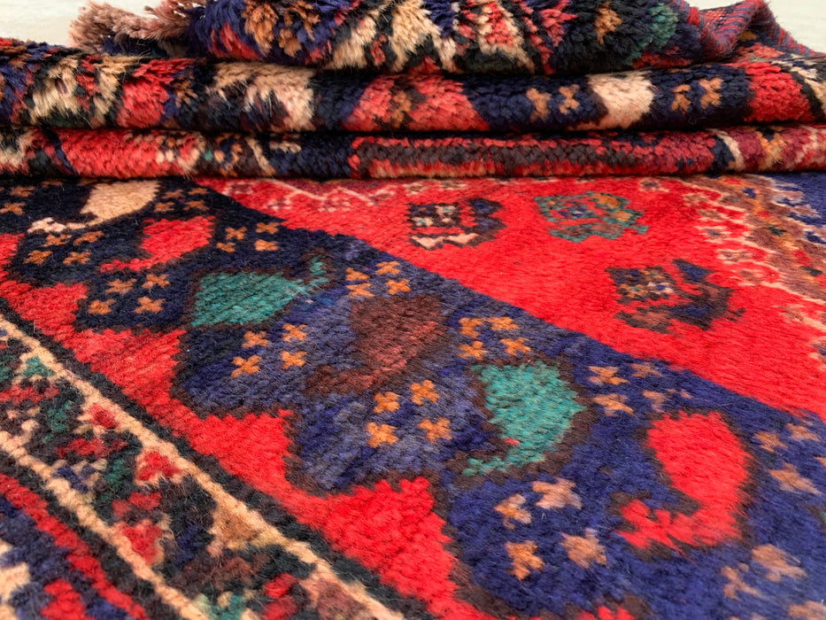 193 x 119 cm Handgeknoopt Perzisch wollen tapijt - Rood tribaal medaillonmotief - KBHM-996