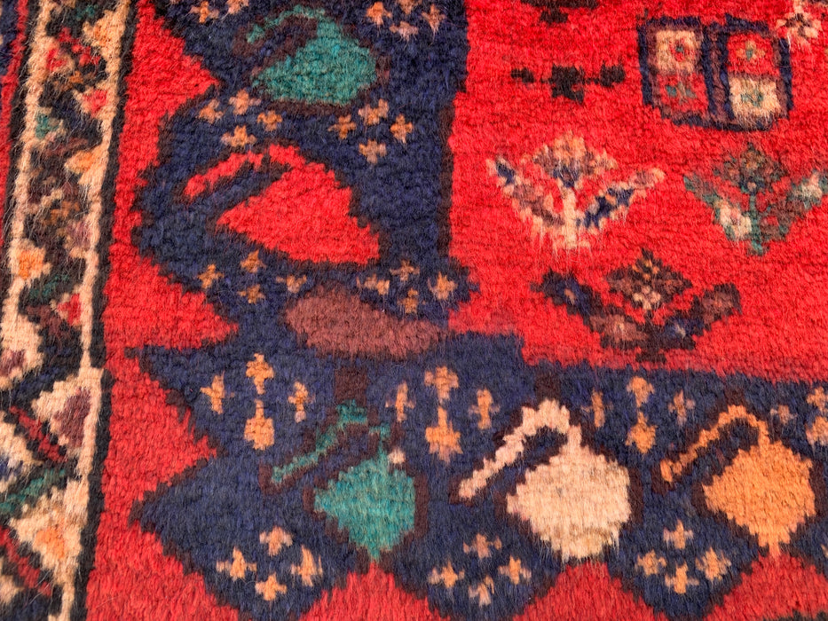 193 x 119 cm Handgeknoopt Perzisch wollen tapijt - Rood tribaal medaillonmotief - KBHM-996