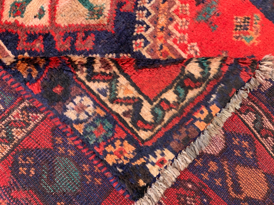 193 x 119 cm Handgeknoopt Perzisch wollen tapijt - Rood tribaal medaillonmotief - KBHM-996