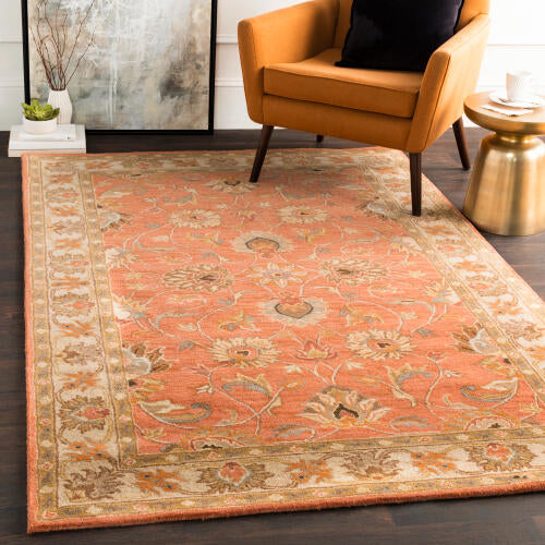 Caesar Handgemaakt Wollen Vloerkleed — Roest / Oranjebruin | CAE-1124 - colour & pattern