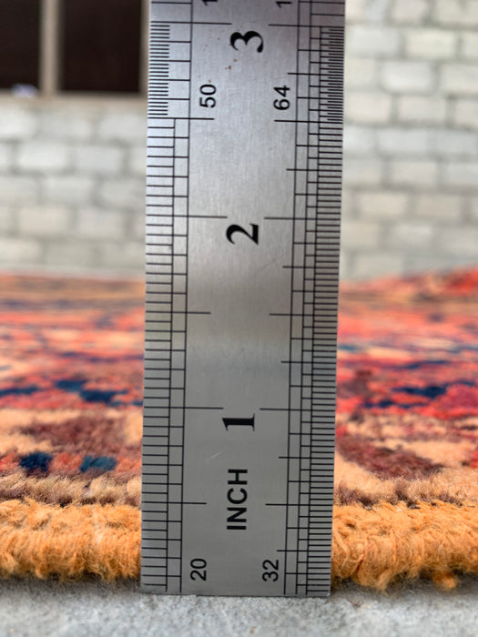 6'7 x 5'3 Handgeknoopt Perzisch wollen tapijt - Vervaagd perzikkleurig tribaal medaillondesign - KBHM-999