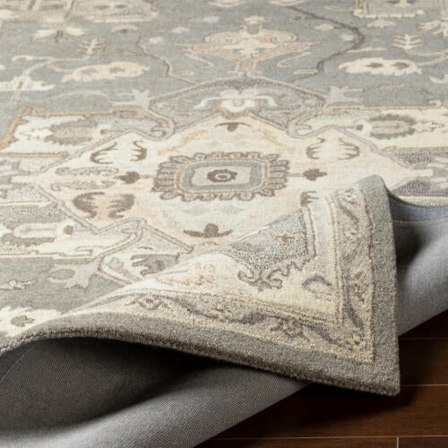 Caesar Handmade Wool Rug — Gray / Ivory | CAE-1196