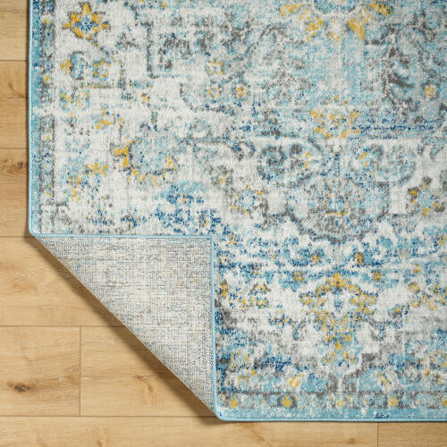 Livabliss Harput Machine Woven Rug — Blue / Gold | HAP-1065