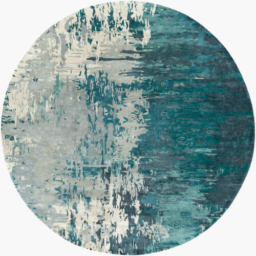 Banshee Handgemaakt Vloerkleed van Wol & Viscose — Groenblauw | BAN-3343