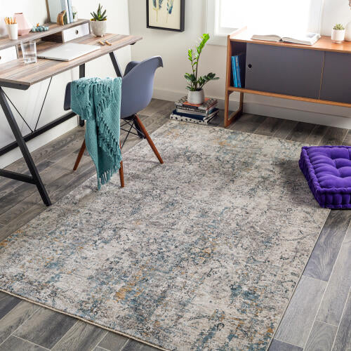 Livabliss Cardiff machinaal geweven vloerkleed — Blauw / Grijs / Ivoor | CDF-2300 - colour & pattern