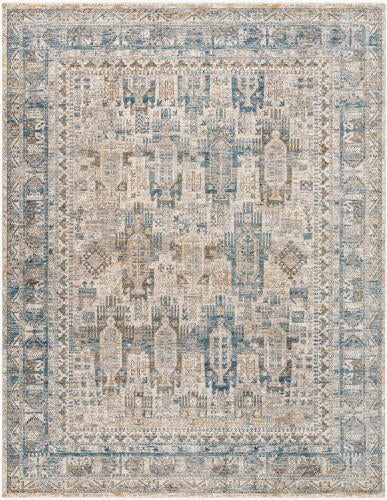 Livabliss Mirabel Machinaal Geweven Vloerkleed — Ivoor / Denim | MBE-2302 - performance