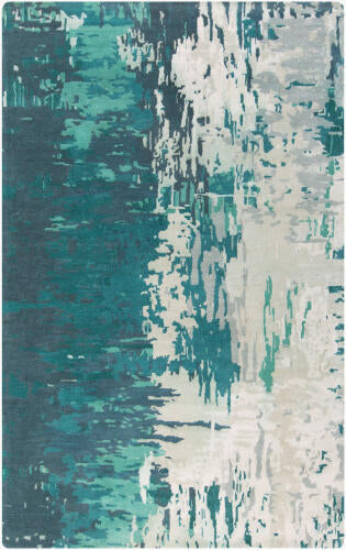 Banshee Handgemaakt Vloerkleed van Wol & Viscose — Groenblauw | BAN-3343