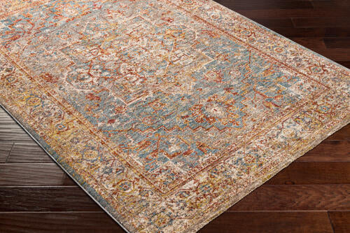 Livabliss Mirabel machinaal geweven vloerkleed — Roest / Blauw | MBE-2310