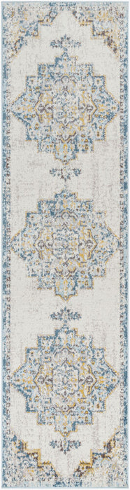 Ankara Machinaal Geweven Vloerkleed — Ivoor / Blauw | AKR-2309