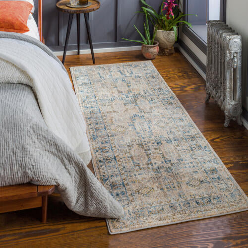 Livabliss Mirabel Machinaal Geweven Vloerkleed — Ivoor / Denim | MBE-2302 - colour & pattern