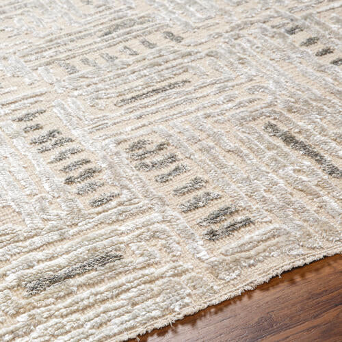 Amina Handgeknoopt Vloerkleed — Beige / Lichtsalie | AMA-2303