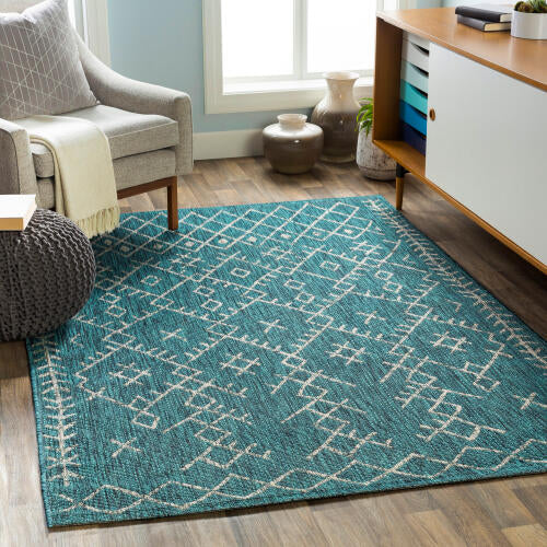 Livabliss Eagean Machinaal Geweven Vloerkleed — Talingblauw / Ivoor | EAG-2330 - colour & pattern