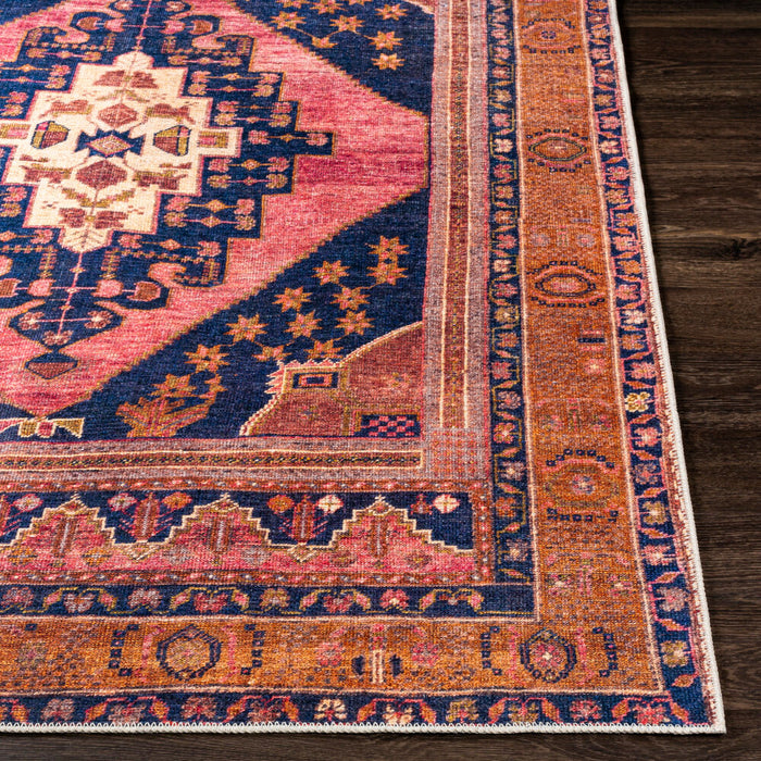 Amelie Machinewasbaar Vloerkleed — Roze / Roestoranje | AML-2347
