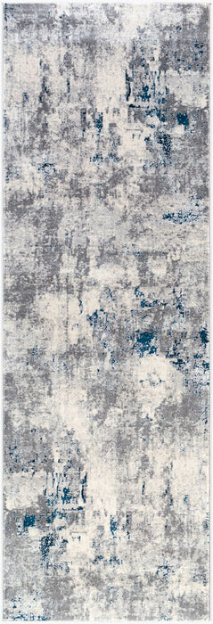 Aisha Machinaal Geweven Vloerkleed — Antraciet / Blauw | AIS-2314