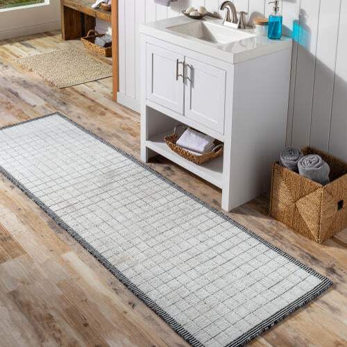 Carre handgemaakt tapijt — Lichtbeige / Houtskool | CCR-2301 - colour & pattern
