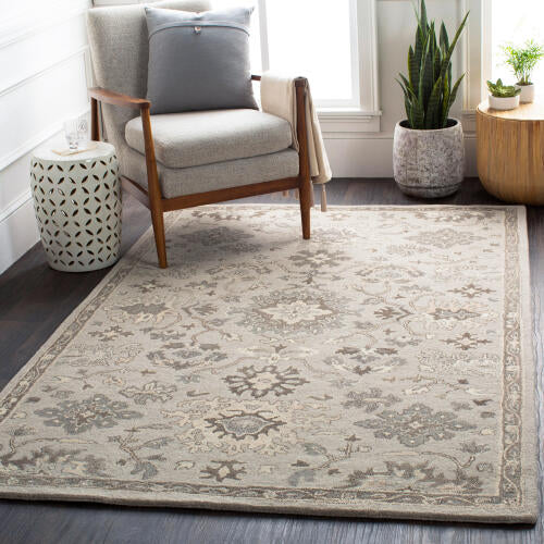 Caesar Handgemaakt Wollen Vloerkleed — Grijs / Taupe | CAE-1197 - colour & pattern