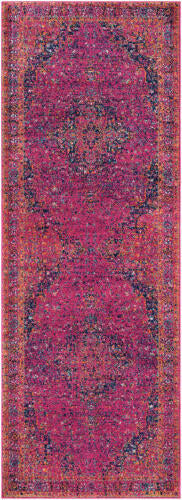 Livabliss Harput machinaal geweven vloerkleed — Magenta / Marineblauw | HAP-1008