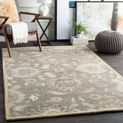 Caesar Handmade Wool Rug — Taupe / Ivory | CAE-1195 - colour & pattern