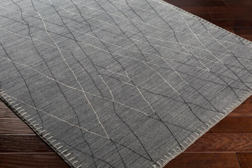 Arlequin handgemaakt wollen & viscose vloerkleed — Charcoal | ARQ-2300