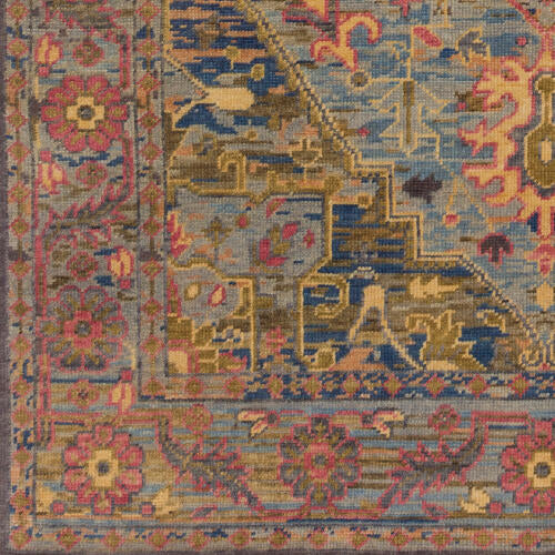 Cappadocia Handgeweven Wollen Vloerkleed — Blauw / Roest Multi | CPP-5022 - construction