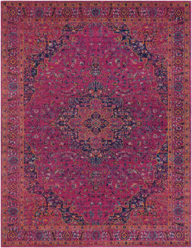 Livabliss Harput machinaal geweven vloerkleed — Magenta / Marineblauw | HAP-1008 - performance