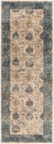 Livabliss Mirabel Machinaal Geweven Vloerkleed — Zand / Blauw | MBE-2313