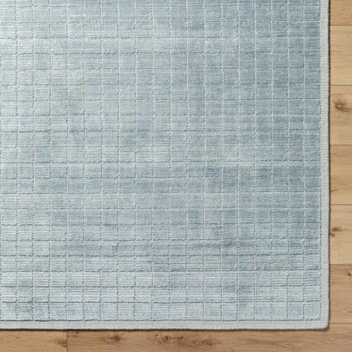 Carre handgemaakt vloerkleed — Denim / Lichtbeige | CCR-2303