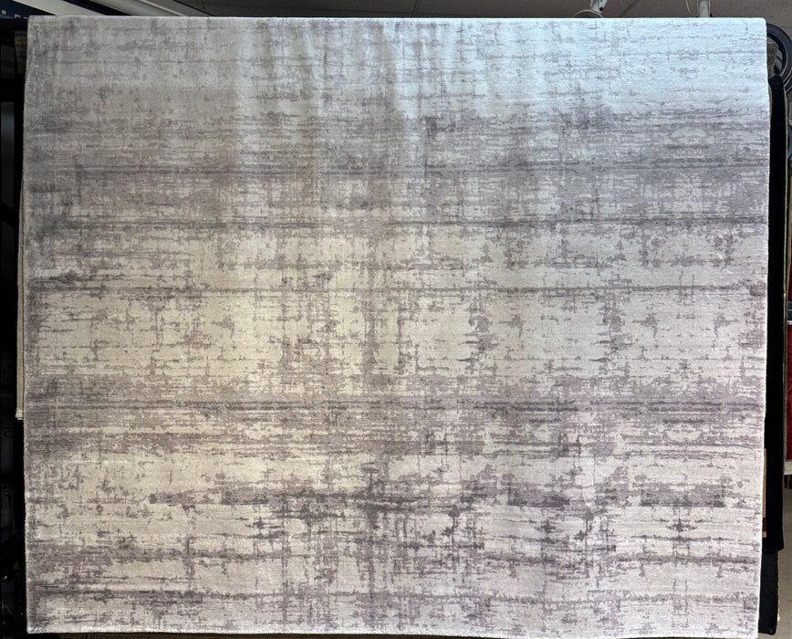 9'x12' Hand-Knotted Eurofa Silk Grey/Ivory Area Rug – KB Rugs