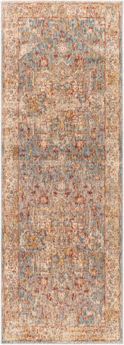 Livabliss Mirabel machinaal geweven vloerkleed — Roest / Blauw | MBE-2310