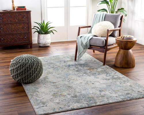 Livabliss Dresden machinaal geweven vloerkleed — Zacht teal / taupe | DRE-2302