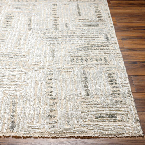 Amina Handgeknoopt Vloerkleed — Beige / Lichtsalie | AMA-2303 - colour & pattern
