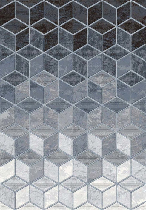 8'x10' Power-Loomed Modern Geometrical Style Blue/Grey Area Rug – KB Rugs