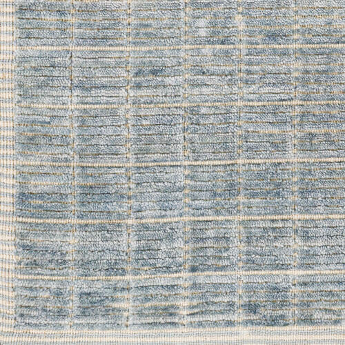 Carre handgemaakt vloerkleed — Denim / Lichtbeige | CCR-2303 - performance