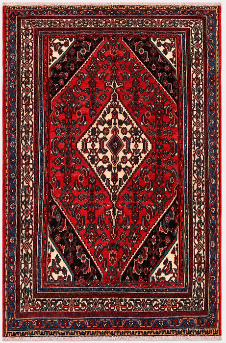 Handgemaakt Perzisch wollen vloerkleed 213x305 cm - Rood traditioneel medaillon Perzisch stijl kleed - Exacte afmeting 305 cm x 213 cm - KBHM-660