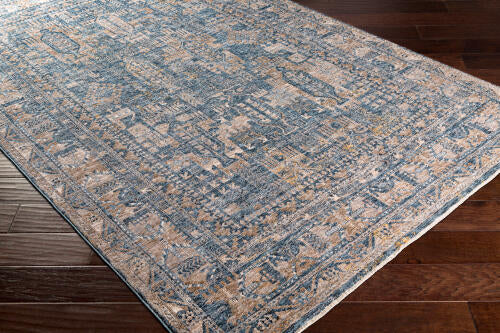 Livabliss Mirabel machinaal geweven vloerkleed — Denim / Camel | MBE-2301