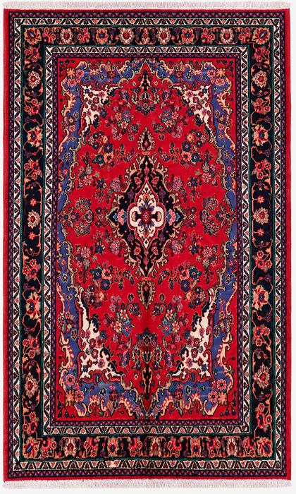 Handgemaakt Perzisch wollen karpet 213x305 - Rood, blauw & ivoor traditioneel Perzisch tapijt met medaillon - Exacte afmeting 315 cm x 216 cm - KBHM-1032