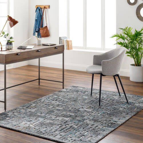 Calgary Handgemaakt Tapijt — Blauw / Grijs | CGR-2305 - colour & pattern
