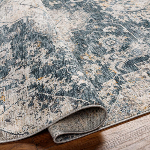 Livabliss Cardiff machinaal geweven vloerkleed — Groenblauw / Grijs | CDF-2307
