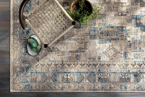 Livabliss Mirabel Machinaal Geweven Vloerkleed — Ivoor / Denim | MBE-2302