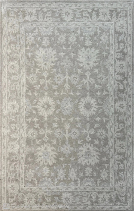 4'x6' Handgetuft tapijt van Nepalese wol - Neutraal