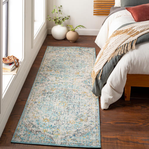 Livabliss Harput Machine Woven Rug — Blue / Gold | HAP-1065