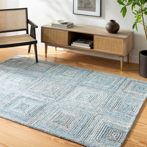 Calgary Handgemaakt Vloerkleed — Denim / Hemelsblauw | CGR-2301 - colour & pattern