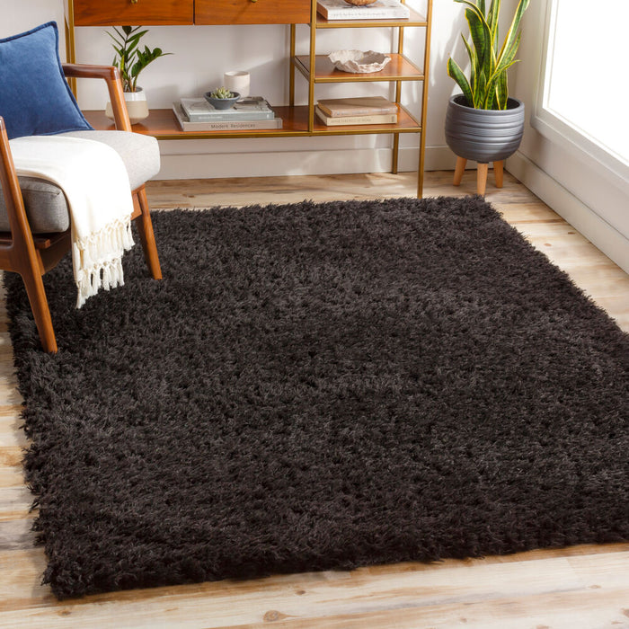 Angora Machine Woven Rug — Black | ANG-2306