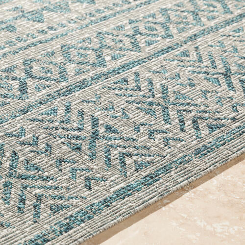 Livabliss Eagean Machinaal Geweven Vloerkleed — Talingblauw / Taupe | EAG-2307