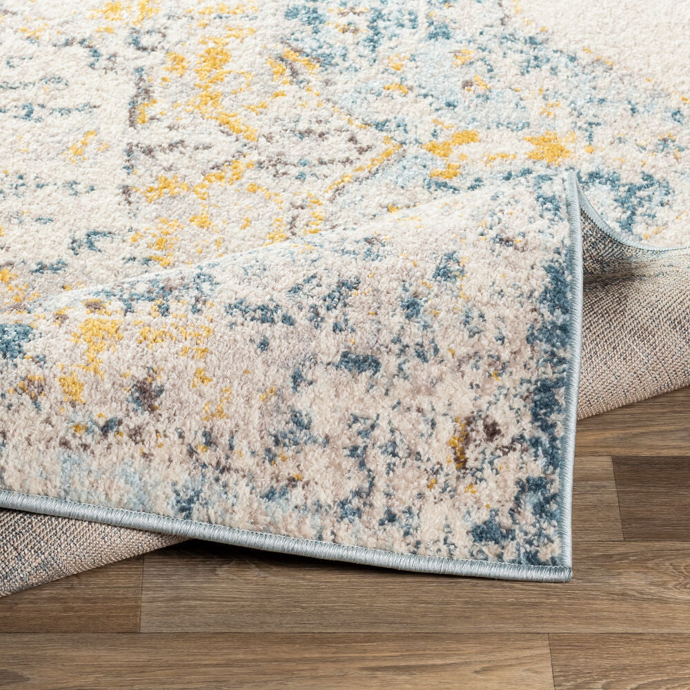 Ankara Machinaal Geweven Vloerkleed — Ivoor / Blauw | AKR-2309 - construction