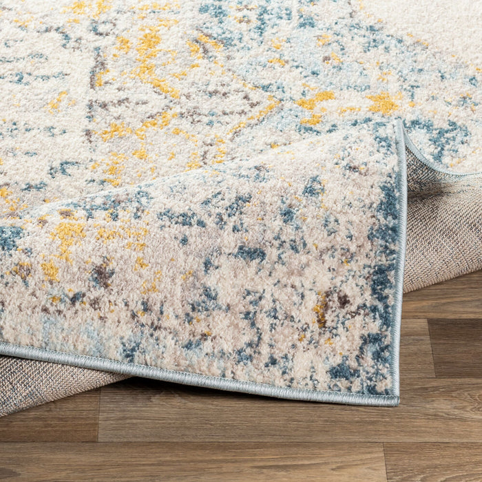 Ankara Machinaal Geweven Vloerkleed — Ivoor / Blauw | AKR-2309